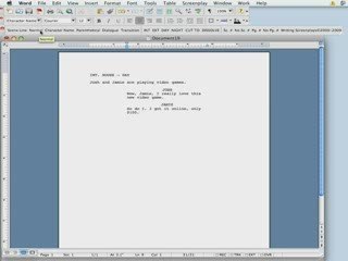 A short demo of "Writing Screenplays" script software