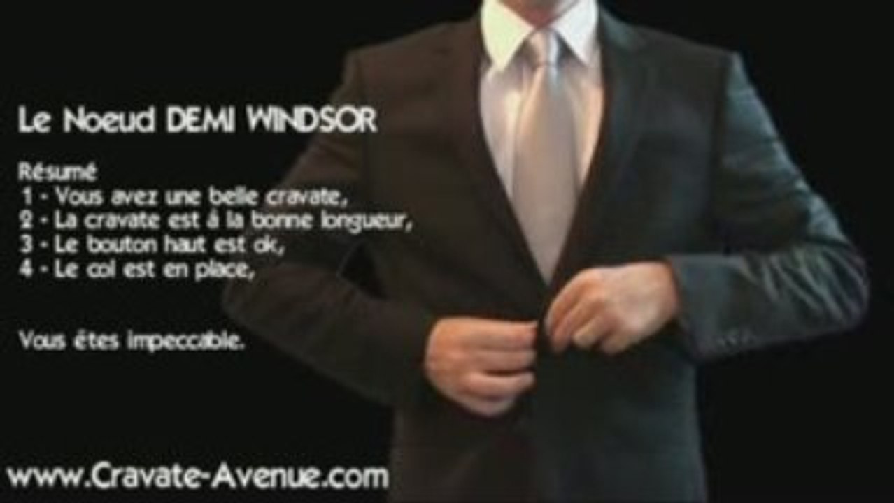 Le noeud de cravate DEMI WINDSOR - Noeud de cravate - Vidéo Dailymotion