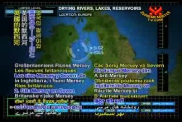 Map of drying lakes, rivers and reservoirs