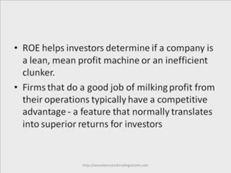 Learn Stock Trading - Return on Equity