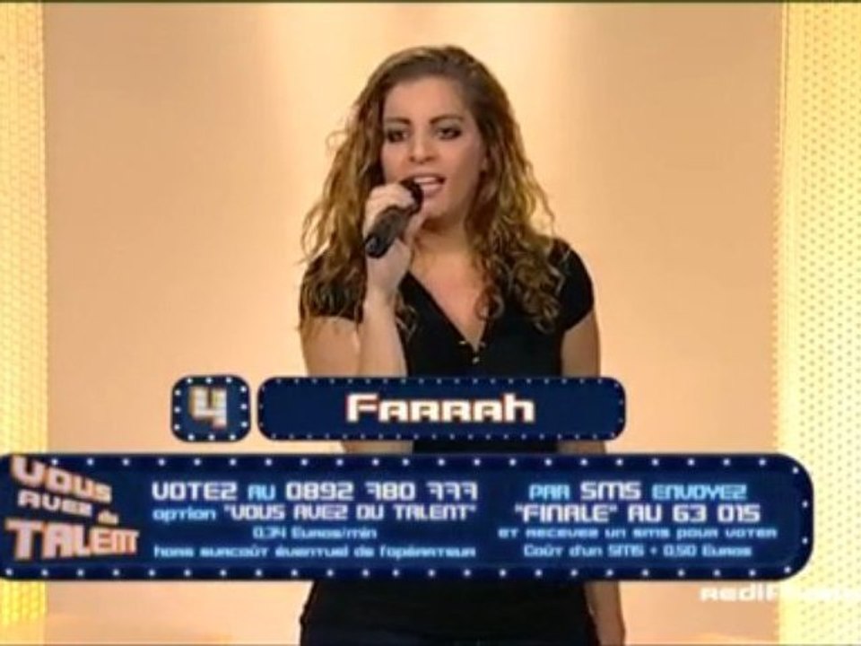Farrah à la grande finale de Vous avez du talent sur IDF1 le