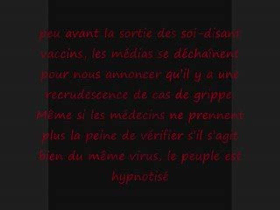 Etat d'urgence H1N1 : déclaration de guerre contre le monde