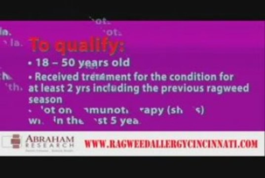 Seasonal Ragweed Allergy Research on Investigational Oral Im
