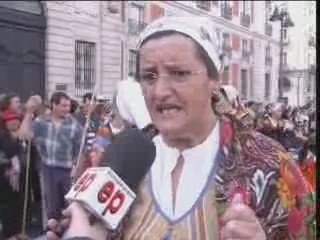 Ovejas desfilan por Madrid el día de la Trashumancia