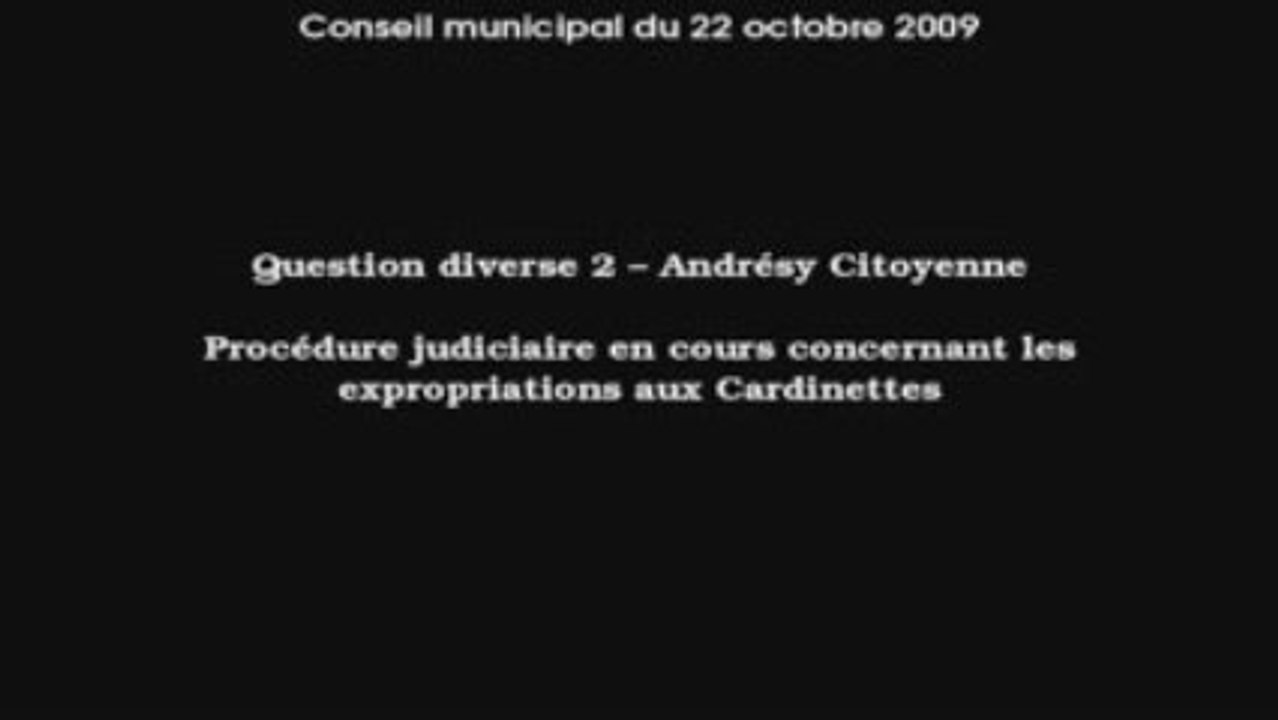 Question diverse : expropriations Cardinettes