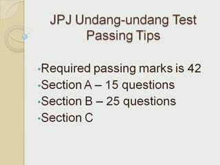 JPJ Undang-undang Computer Test Passing Tips