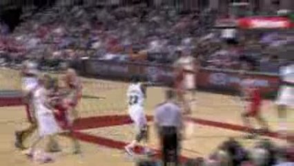 NBA Martell Webster posterizes  Chuck Hayes beautiful dunk.