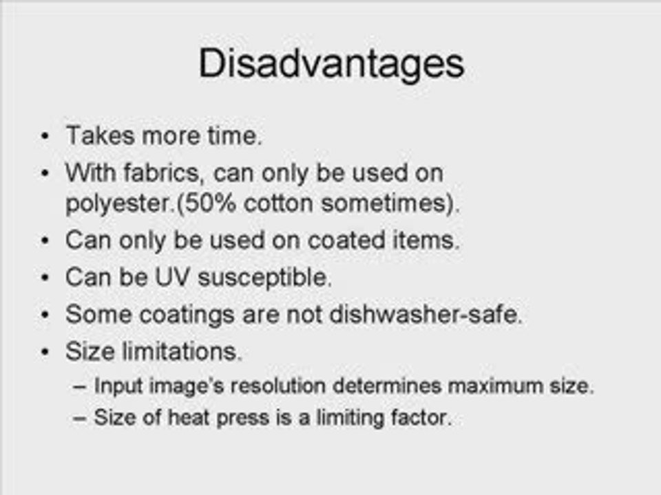 Advantages of Sublimation