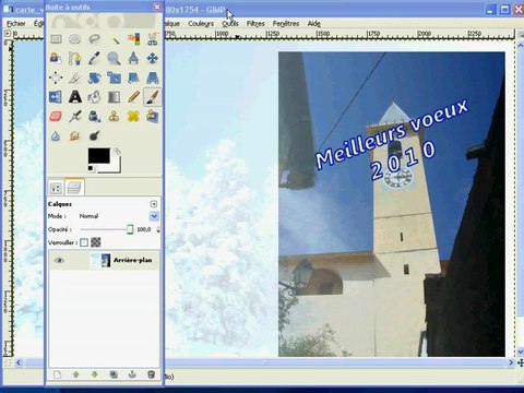 Tuto GIMP - Carte de voeux avec photo en dégradé