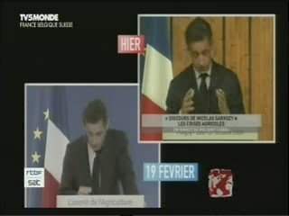 Sarkozi copier / collé à 8 mois d'interval JT RTBF