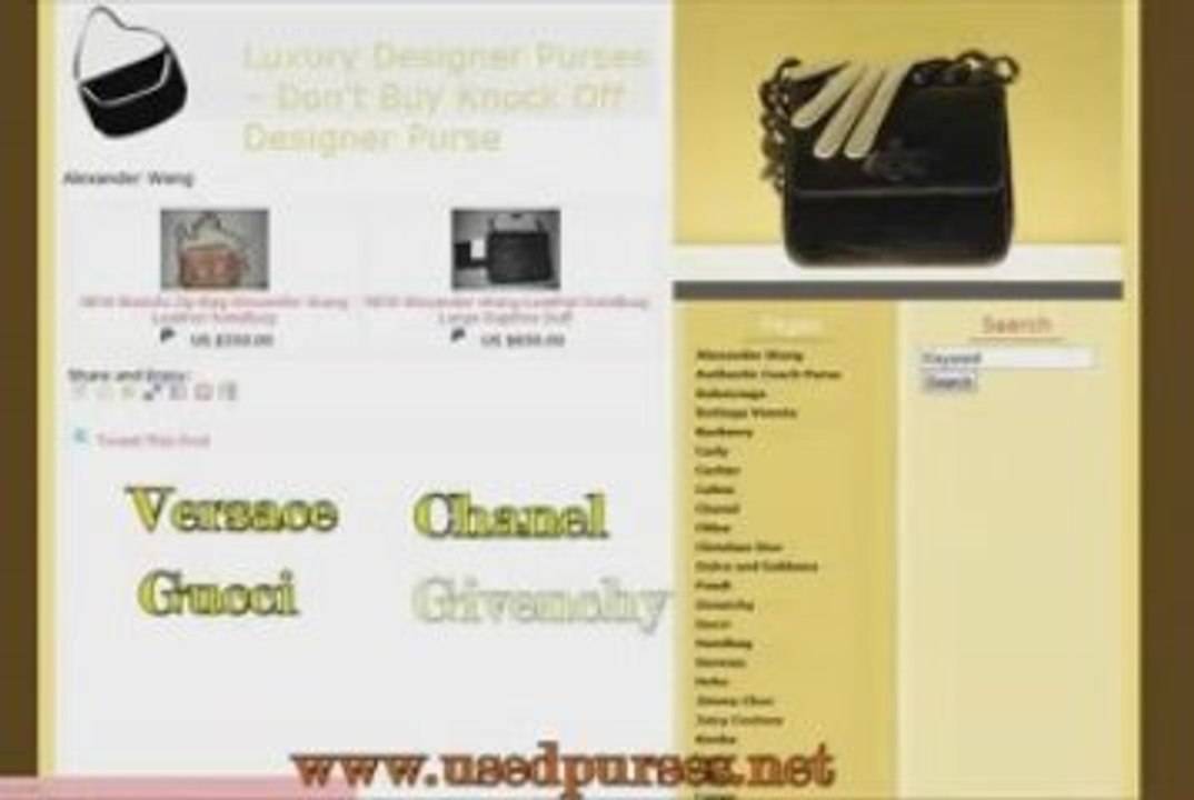 Luxury Designer Purses - Don't Buy Knock Off Designer Purse