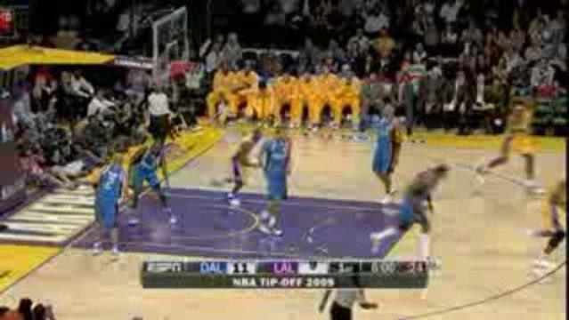 NBA Ron Artest hits Kobe underneath the basket for the tough