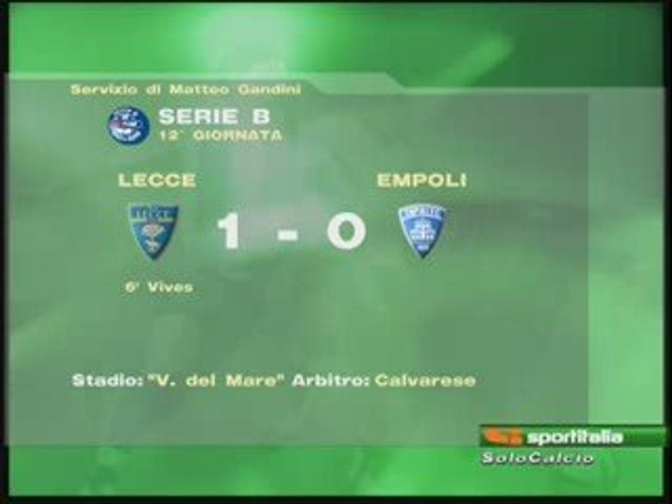 12° giornata Lecce - Empoli 1-0 SI