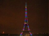 Illuminations de la tour Eiffel à l'occasion de ses 120 ans