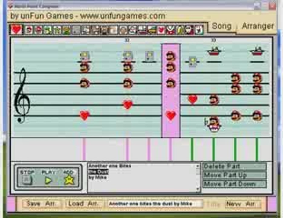 Another one bites the dust Mario paint composer