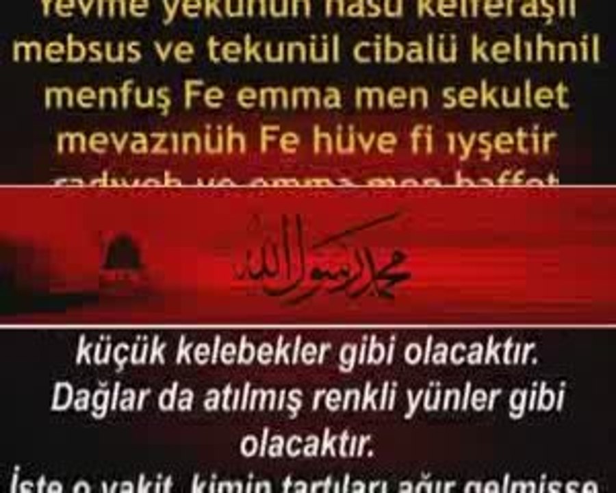Karia Suresi - Evladi Resul  Kabe Imami -Türkçe  (Meali)