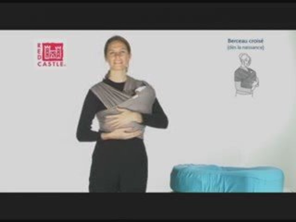 Echarpe portage bébé berceau double croisé (Red Castle)