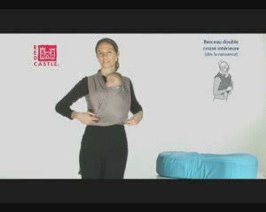 Porte-bébé écharpe "double croisé poche intérieure"