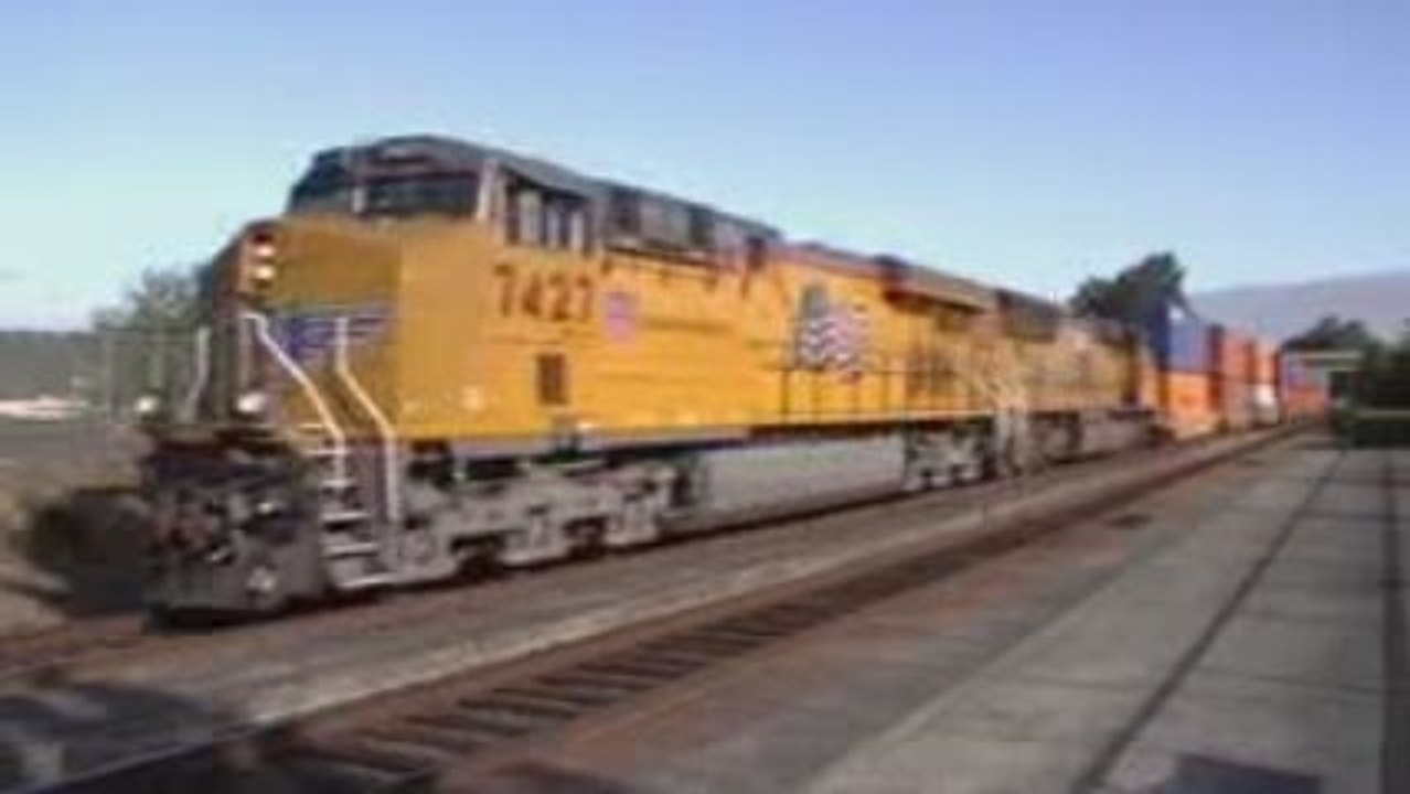 UP #7427 W/ Doublestacks