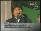 Evo Morales anuncia plan fortalecimiento sector salud