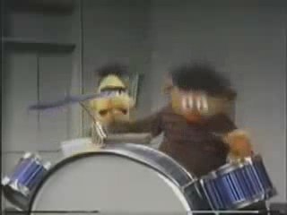 Ernie practices some blast beats