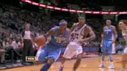 NBA Carmelo Anthony has some serious hang time on this rever