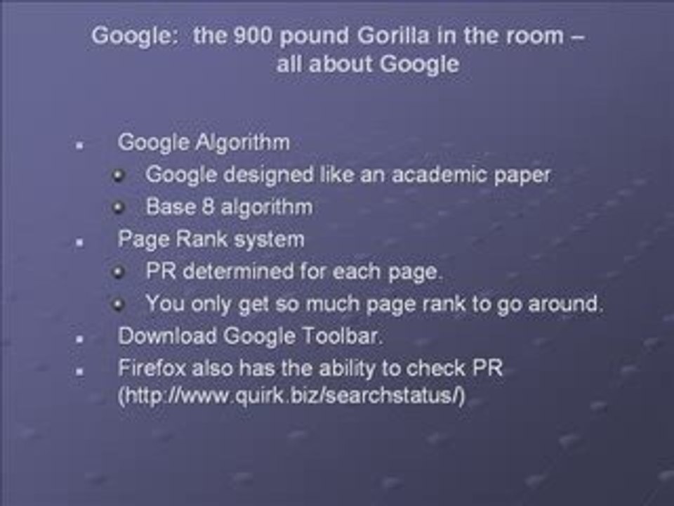 Google and how to make your site work with it
