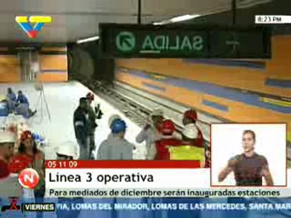 Linea 3 del Metro de Caracas, 98% de concluida