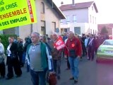 Manifestation des salariés de Nexans dans Chauny