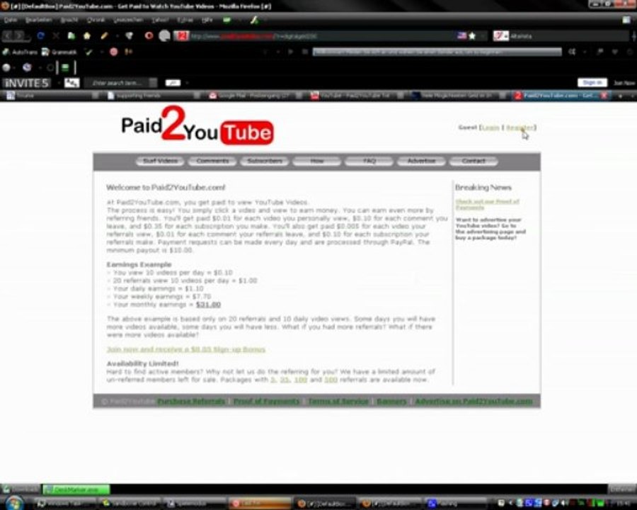 http://www.paid2youtube.com/?r=digitalgeld200