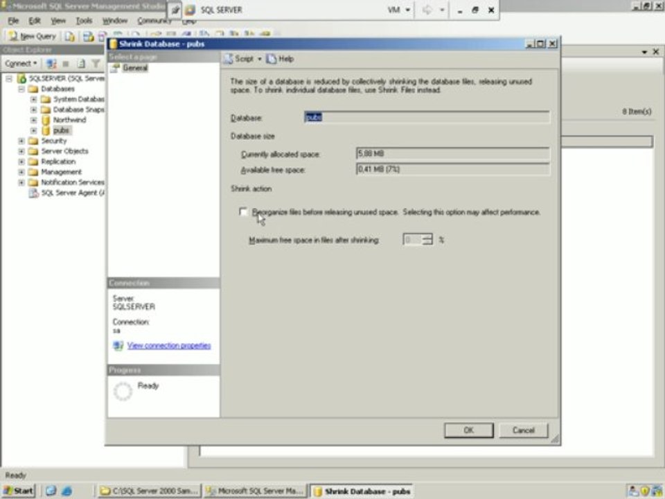SQL 2005 Shrink Database