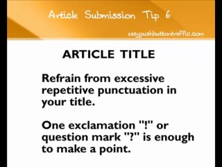 Article Submission Tip 6