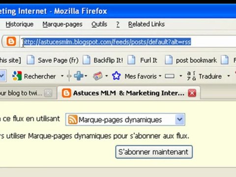 Marketing de Réseau, Lier un blog à twitter avec TwitterFeed