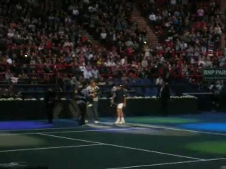 Arrivée sur le court de Santoro et Blake