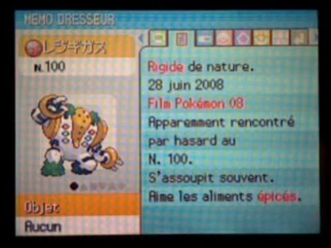 Capture de Regice, Regirock et Registeel - Pokémon Platine