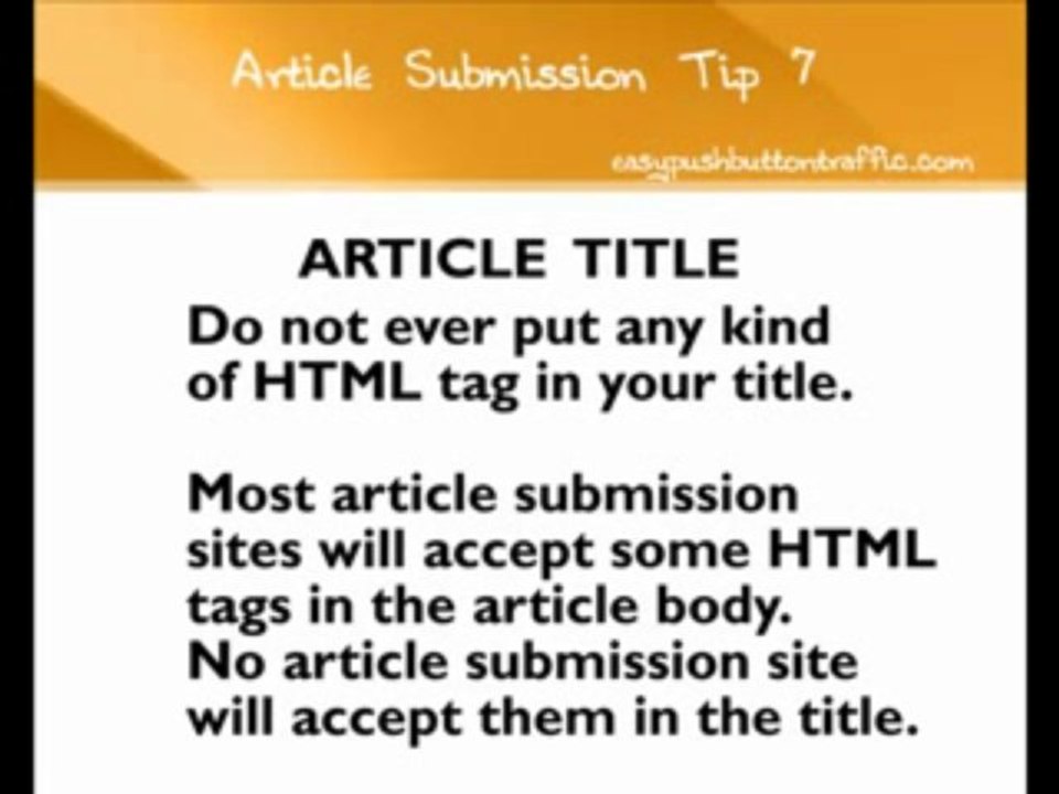 Article Submission Tip 7