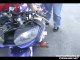 Motorcycle crashes during wheelie and sends pieces flying!