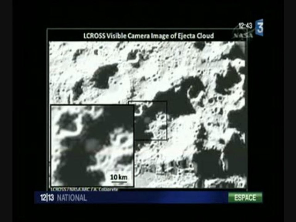 LCROSS - La Lune abrite d'importantes quantités d'eau