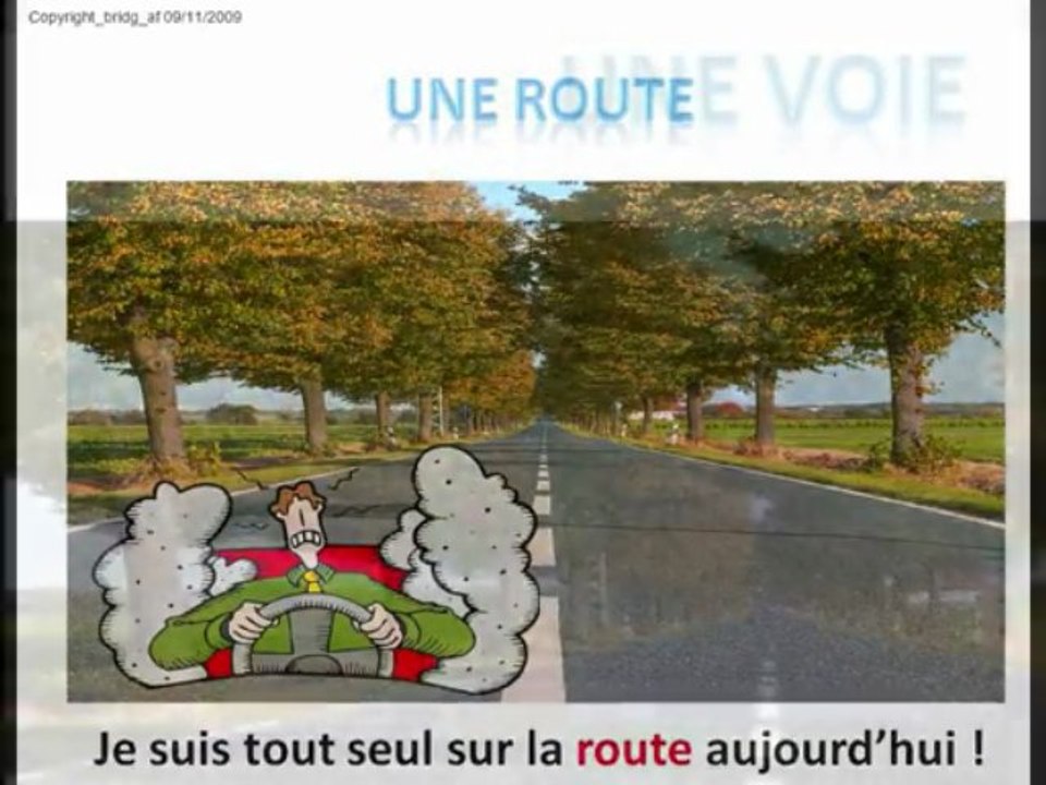 Vocabulaire : En ville / sur la route / moyens de transport