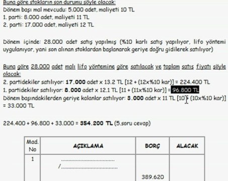 Muhasebe Dersleri | 2009 kpss muhasebe soru 5-6-7