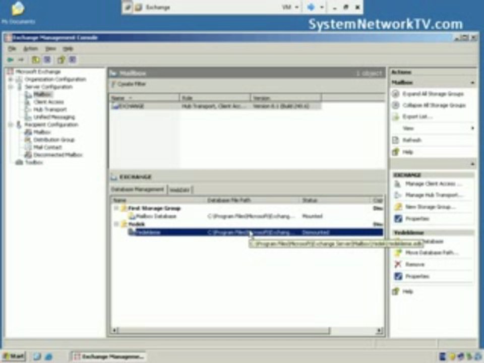 Exchange Server 2007 Veri tabani yedekleme ve Geri Donulmesi
