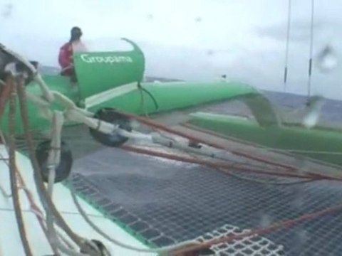 Jules Verne 2009 / A bord de Groupama 3 peu avant l'avarie