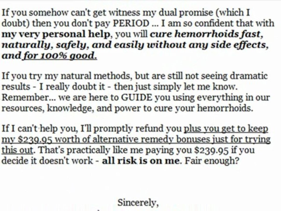 Easy Method Cures Hemorrhoids