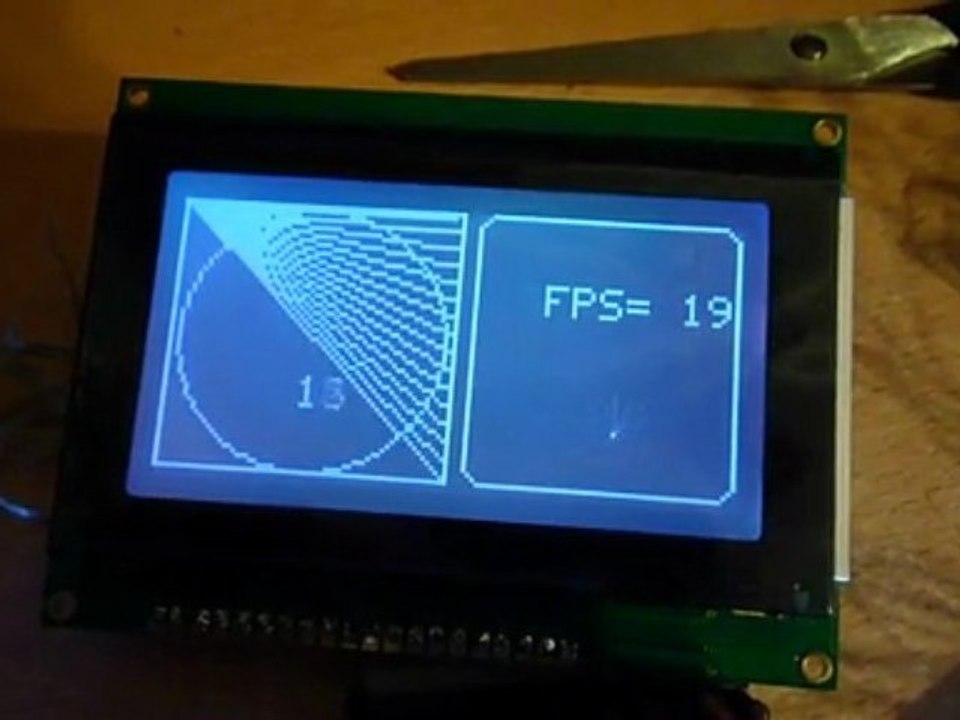 Arduino Mega + KS0108 Frame buffer mod