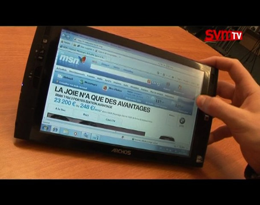 Prise en main de l'Archos 9 pctablet sous Windows 7