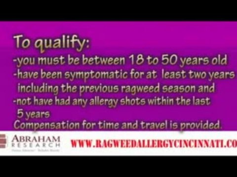 Seasonal Ragweed Allergy Research on Investigational Oral Im