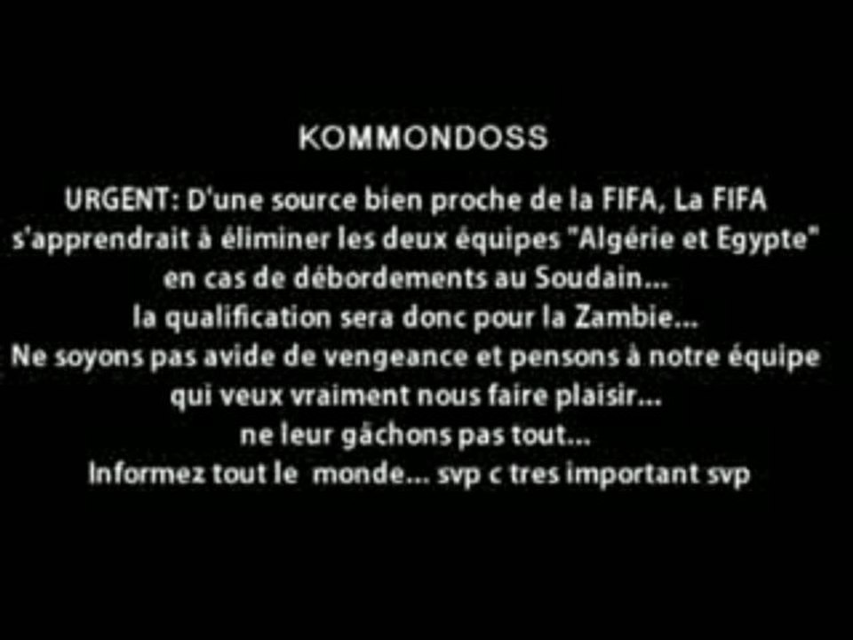 A TOUS LES ALGERIENS URGENT!!