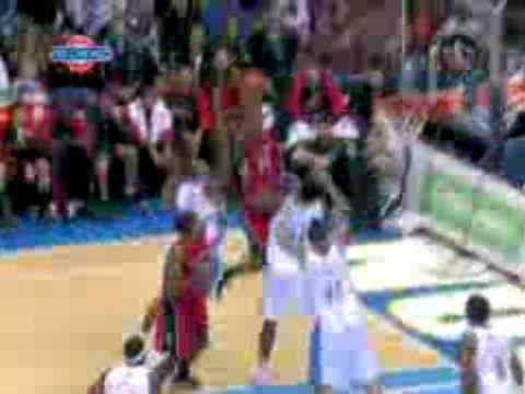 NBA Chris Andersen BLOCK Sonny Weems at the baseline.