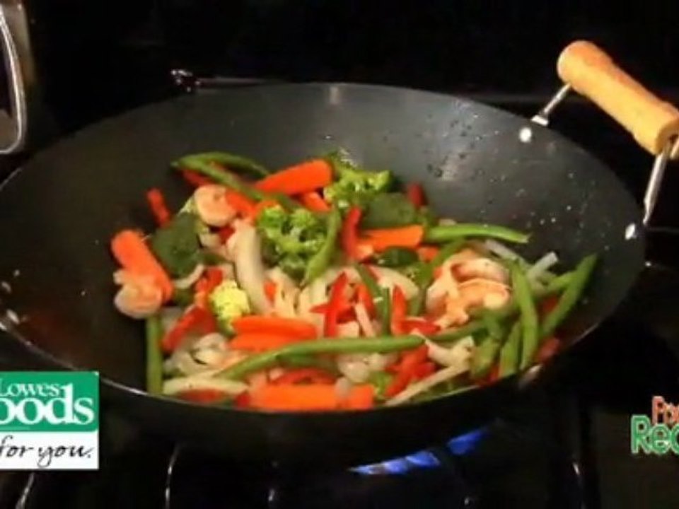 Colorful Shrimp Stir-Fry & Roasted Sweat Potatoes
