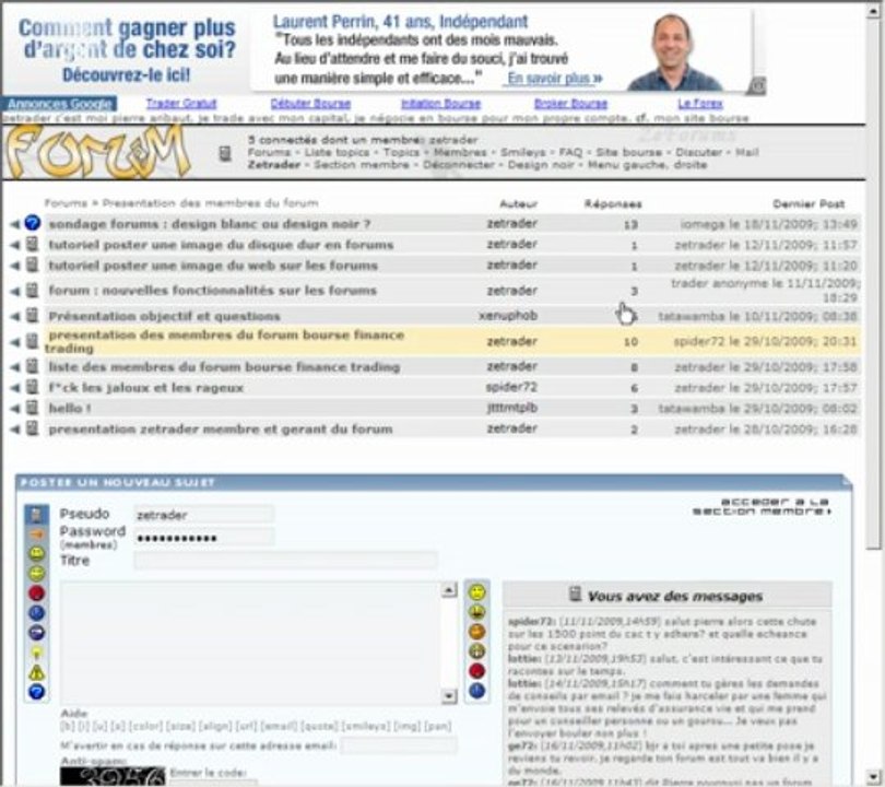 forum bourse finance trading presentation des forums